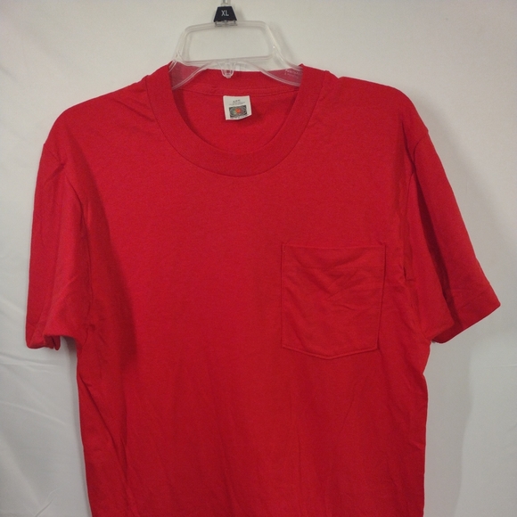 Fruit Of The Loom - Vintage Single Stitch Pocket Red T-shirt Men's Size Medium M - Picture 2 of 13